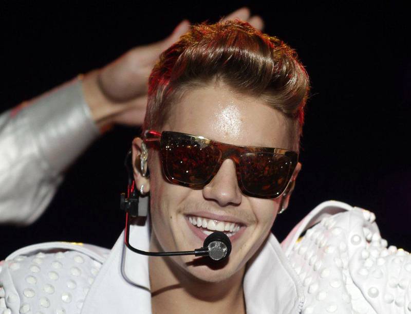 Singer Justin Bieber, on his tour of South America, performs in Ascunsion, Paraguay. A Brazilian website claims that he has been caught spray painting graffiti. Jorge Adorno/ Reuters