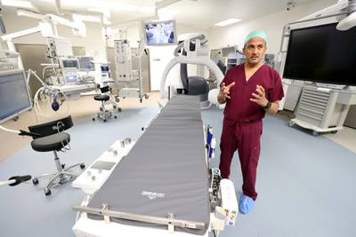 Abu Dhabi, United Arab Emirates - November 14, 2019: Dr Abdulmajeed Alzubaidi. Operation Rooms. Tour around new Sheikh Shakhbout hospital. Thursday the 14th of November 2019. Sheikh Shakbout Medical City, Abu Dhabi. Chris Whiteoak / The National
