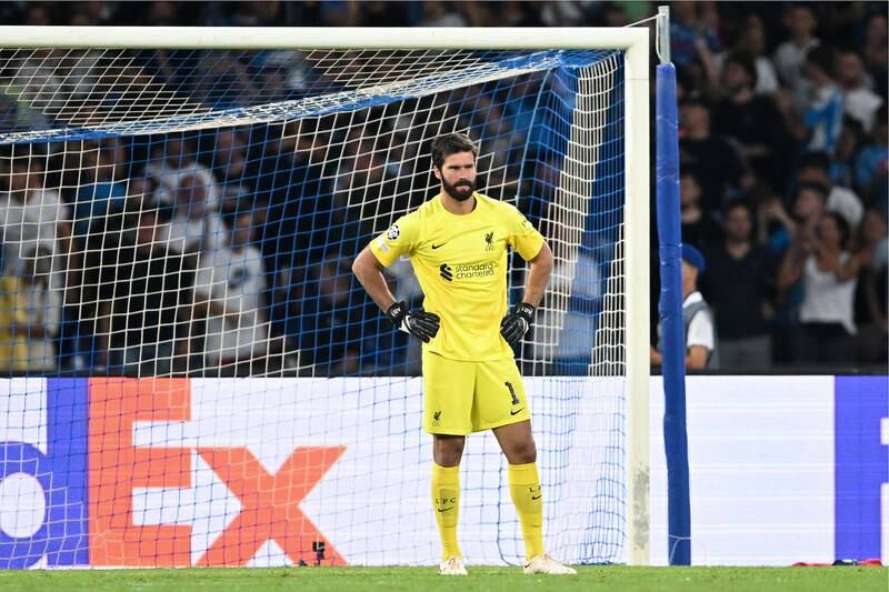 LIVERPOOL PLAYER RATINGS: Alisson Becker - 6. The Brazilian was left exposed by his defence. He saved a penalty and was quick off his line when needed. There was not much he could do for any of the goals. Getty