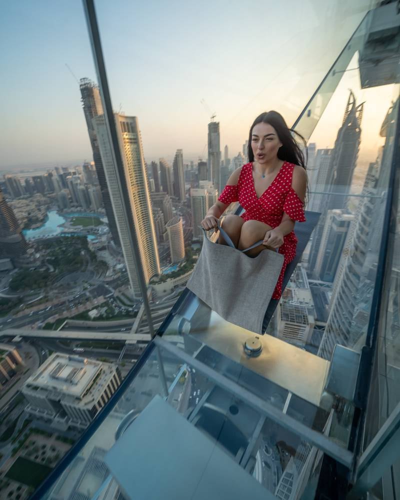 Sky Views Dubai: new attraction features daring ledge walk and glass-bottom  slide