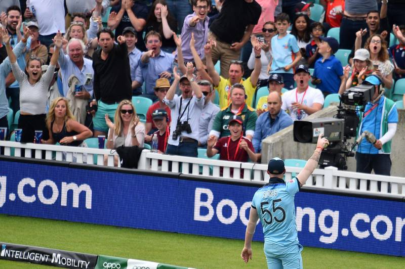 Ben Stokes's catch to dismiss South Africa's Andile Phehlukwayo at the 2019 World Cup was one of the best catches ever taken. AFP