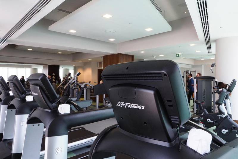 The gym at the Four Seasons hotel Abu Dhabi.