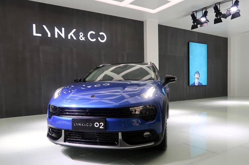 A Lynk & Co 02 sports utility vehicle (SUV) is seen at Geely's Lynk & Co plant in Zhangjiakou, Hebei province, China April 26, 2018. Picture taken April 26, 2018.  REUTERS/Joe White