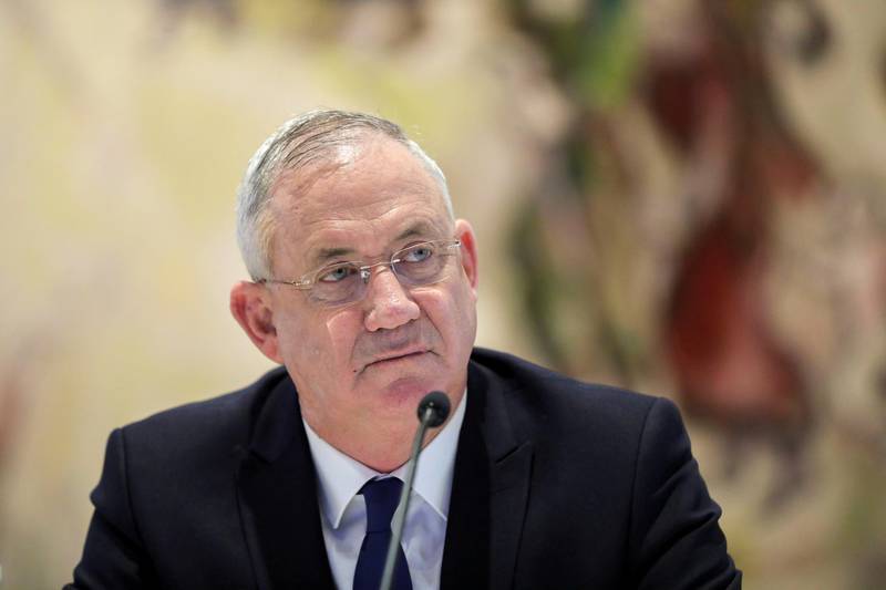 FILE PHOTO: Israeli Defence Minister Benny Gantz attends a cabinet meeting of the new government in the Knesset, the Israeli Parliament, in Jerusalem, May 24, 2020. Abir Sultan/Pool via REUTERS/File Photo