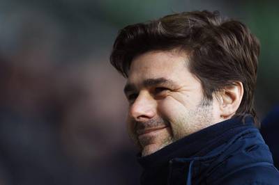 Tottenham Hotspur manager Mauricio Pochettino shown during his side's 3-0 Premier League win over West Bromwich Albion on Saturday. Laurence Griffiths / Getty Images / January 31, 2015  
