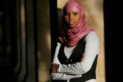 SAN DIEGO, CA(USA)-FEB 11:  Amal Hersi stands in Balboa Park in San Diego, CA on Wednesday, February 11, 2009.  Hersi was told to remove her head scarve when she went to her local bank.(Photo by Sandy Huffaker for The National) *** Local Caption ***  Hersi1.jpg