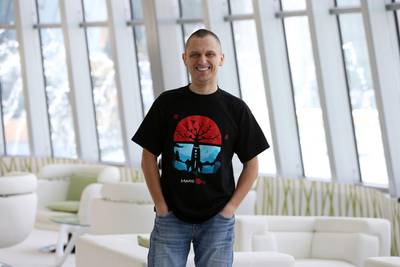 Mikolaj Zielinski is a contestant to become one of the four astronauts to settle a colony on Mars  in 2025. He needs a minimum of Dh40,000 in financing to launch a conference on the programme in Dubai. Pawan Singh / The National 