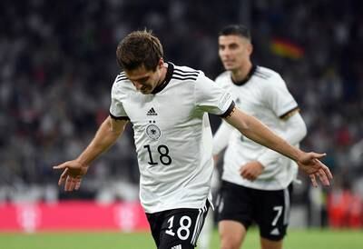 Jonas Hofmann celebrates giving Germany the lead. Reuters