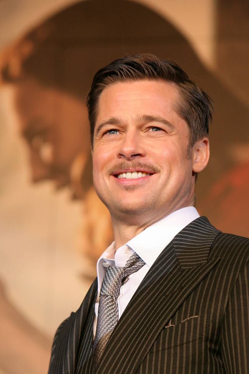 Brad Pitt grew a moustache for 'Inglorious Basterds'. Getty