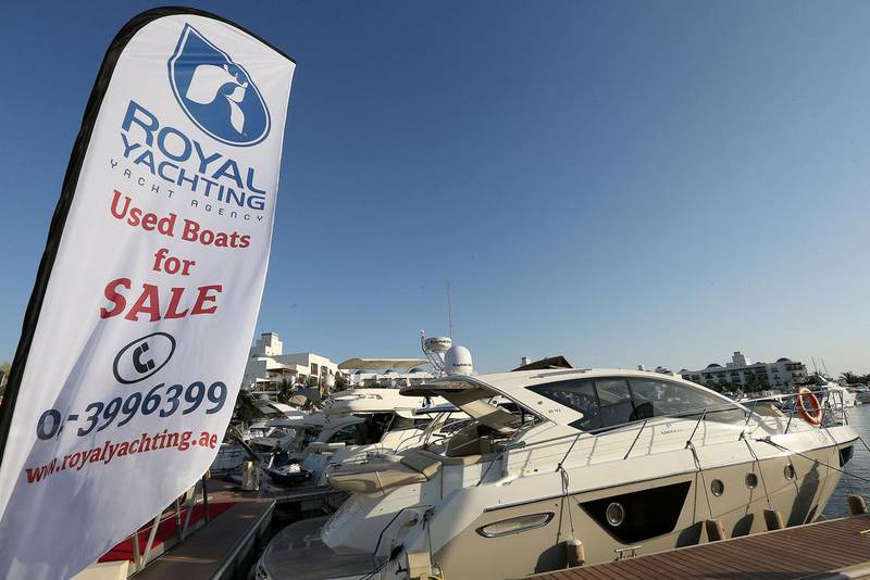 The Dubai Pre-Owned Boat Show aims to make sailing more accessible to everyone by promoting the trade of pre-owned boats. Pawan Singh / The National