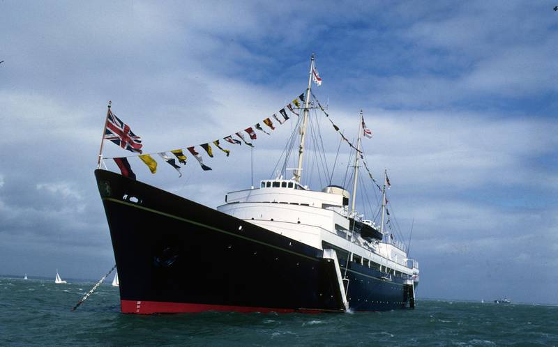 COWES, UNITED KINGDOM - AUGUST 05:  The Royal Yacht Britannia makes it last appearance at Cowes Regatta before being decommissioned on August 05, 1996 in Cowes, Isle of Wight. (Photo by Anwar Hussein/Getty Images)
