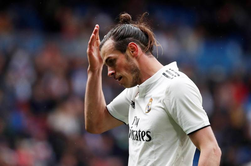 Soccer Football - La Liga Santander - Real Madrid v Eibar - Santiago Bernabeu, Madrid, Spain - April 6, 2019  Real Madrid's Gareth Bale reacts  REUTERS/Javier Barbancho