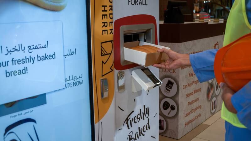 Smart bread-distributing machines will be placed at Aswaaq supermarkets under the new charity programme. Wam