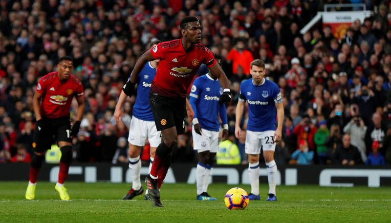The crowd holds its breath as Pogba finally reaches the ball. Action Images via Reuters