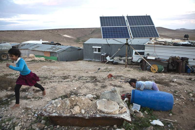 The community lives without being hooked up to the country’s water or electricity systems and depends on solar panels and generators for power and has to transport water in via trucks.

The Israeli government plans to build new Jewish neighborhoods in the area and one new planned community, Daya, is slated to be built on Qatamat’s land.