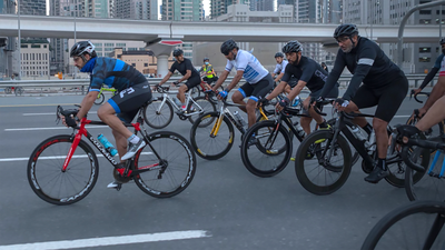 Participating in the Dubai Ride Challenge. Photo: Dubai Media Office