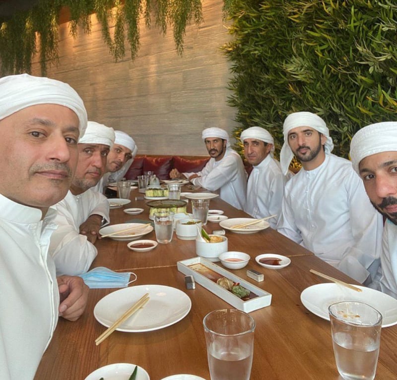 Sheikh Hamdan at Roka Dubai. Photo: Instagram / @rokadubaiofficial