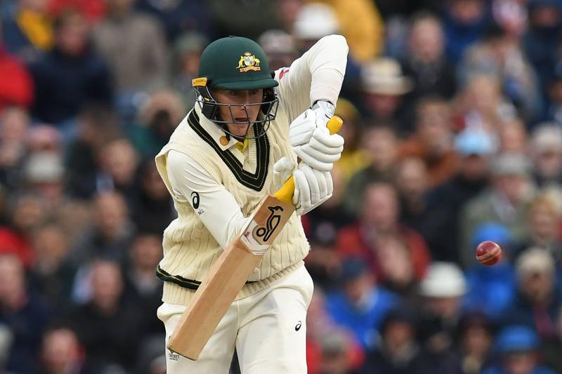 Australia's Marnus Labuschagne plays a shot on the first day. AFP