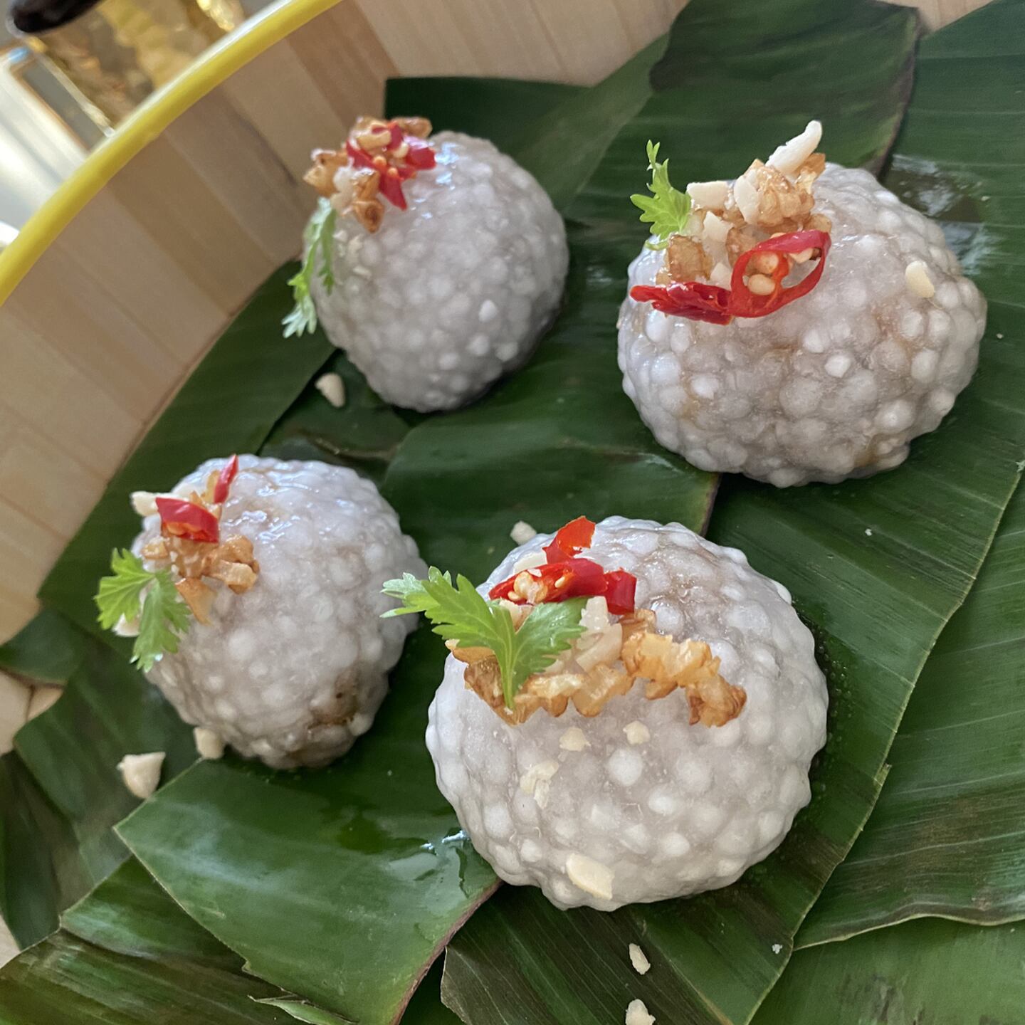 Thai tapioca dumplings with powdered jaggery and tapioca pearls. Photo: Dimple Khitri