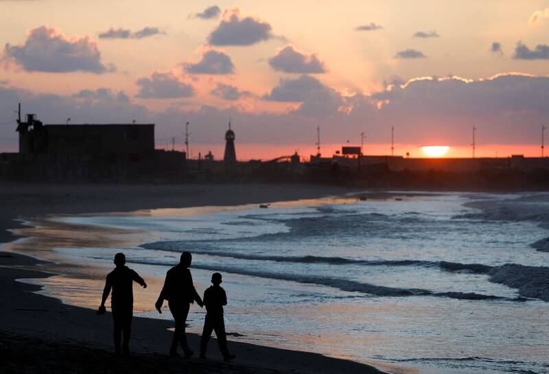 Sunset in Gaza City. Reuters
