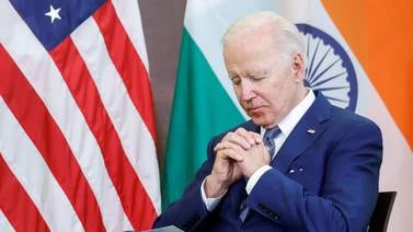 An image that illustrates this article Joe Biden says Quad leaders are 'navigating a dark hour'