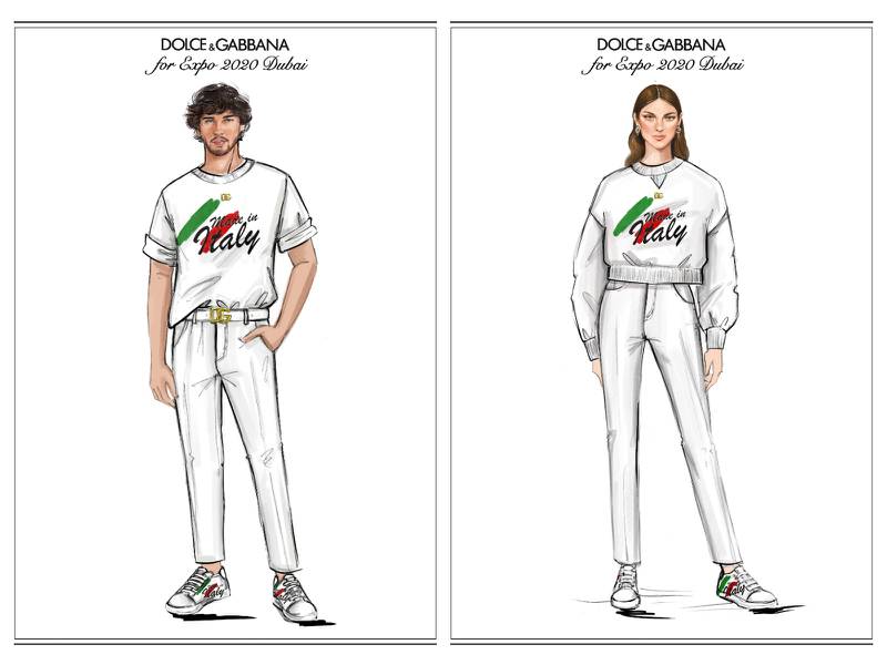 The Dolce & Gabbana-designed outfits worn by volunteers at the Italy Pavilion at Expo 2020 Dubai will be available to buy in-store from January. Photo: Dolce & Gabbana