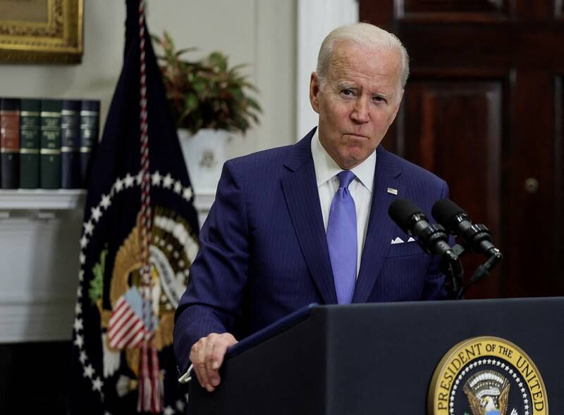 US President Joe Biden during a briefing at the White House in Washington last month. Reuters
