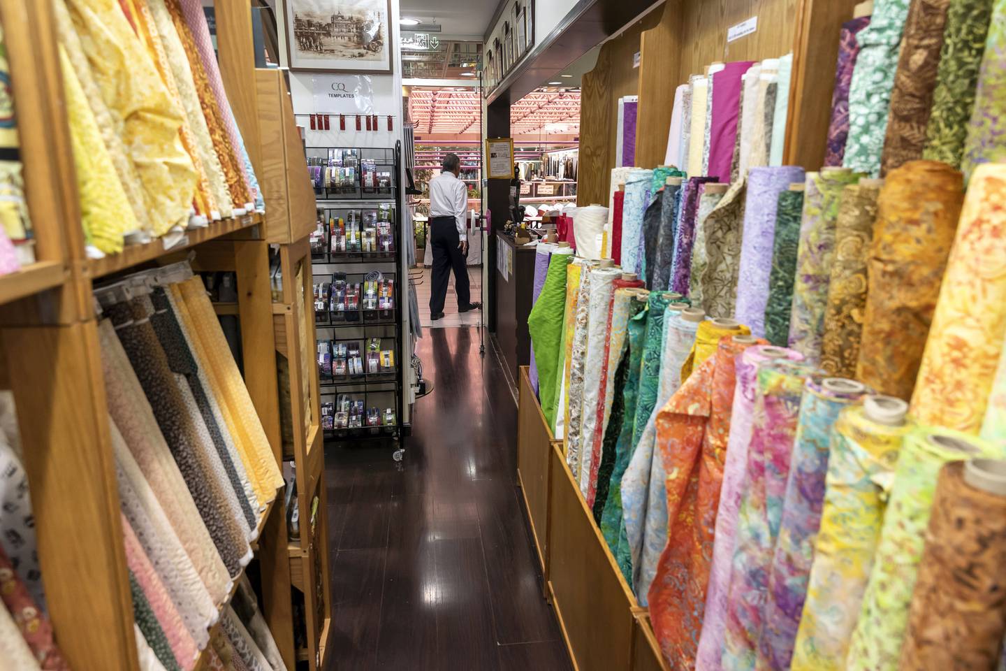 DUBAI, UNITED ARAB EMIRATES. 18 FEBRUARY 2020.  The hobby shop Classic Quilts in Jumeirah Plaza. The interior of the shop. (Photo: Antonie Robertson/The National) Journalist: Janice Rodrigues. Section: Lifestyle.
