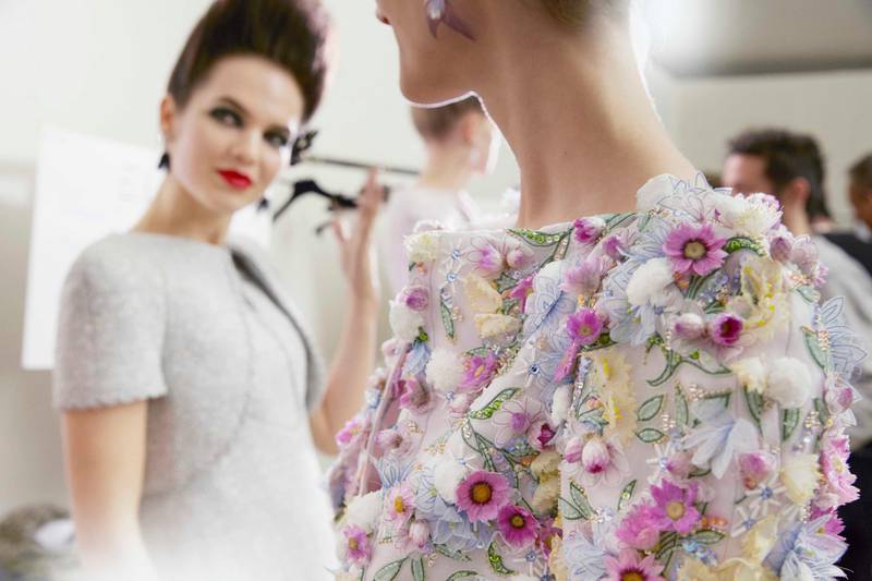 Chanel’s spring 2019 haute couture backstage. Photo by Benoit Peverelli