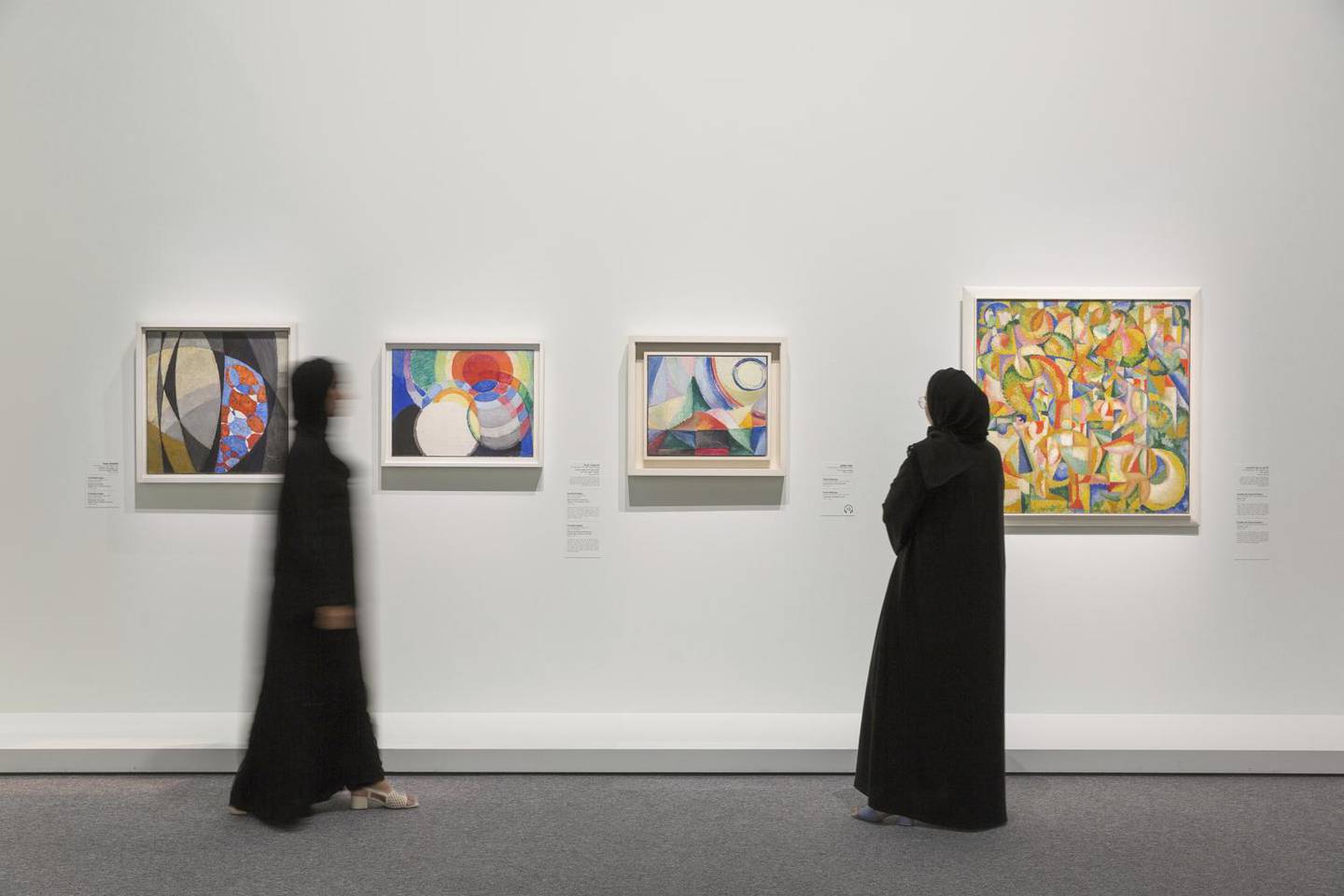 A portion of Rendezvous in Paris as it's hung at Louvre Abu Dhabi 