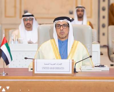 Sheikh Mansour bin Zayed, UAE Vice President, attends the Islamic-Arab Summit, in Riyadh. UAE Presidential Court