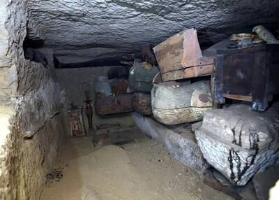 A part of the newly discovered ancient burial shaft at a necropolis in Saqqara. EPA