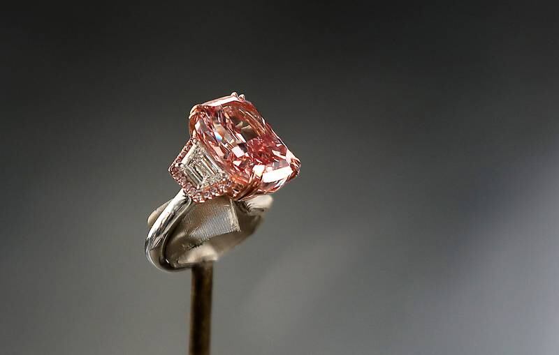 The gem sold for for $49.9 million at auction in Hong Kong.