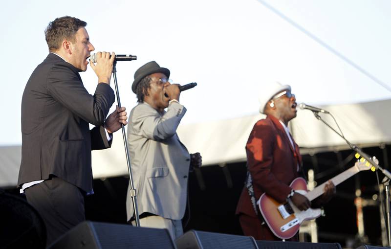 Hall, Staple and Golding perform at the Coachella Music Festival in California in 2010. Reuters