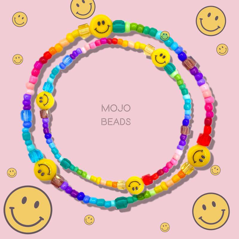 Colourful beads and smiley faces are the defining feature of Mojo Beads.