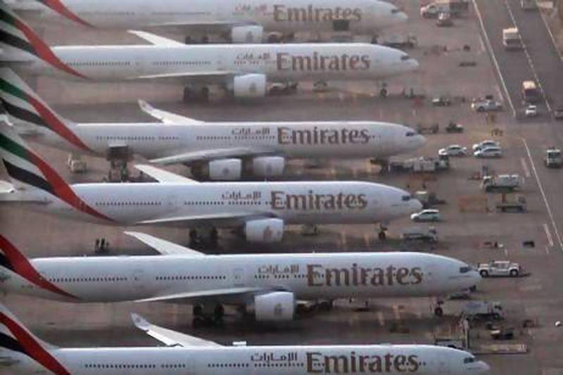 Emirates Airline's revenue reached a record high of Dh73.1 billion. Karim Sahib / AFP