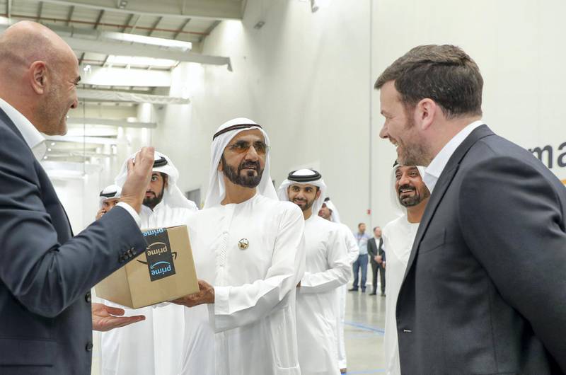 Sheikh Mohammed bin Rashid, Vice President, Prime Minister and Ruler of Dubai, visits Souq's new fulfilment centre in Dubai. WAM