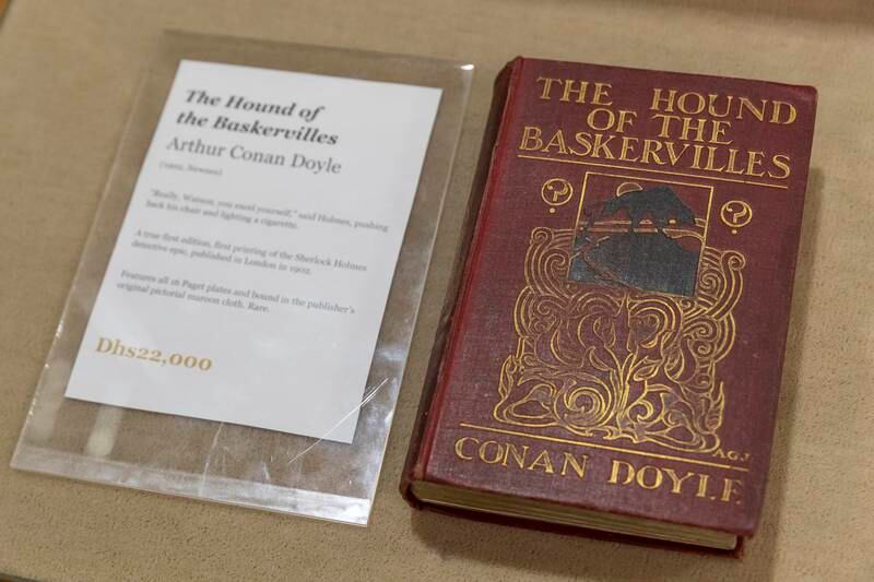A first edition of The Hound of the Baskervilles by Arthur Conan Doyle at Zerzura Books. Antonie Robertson / The National 