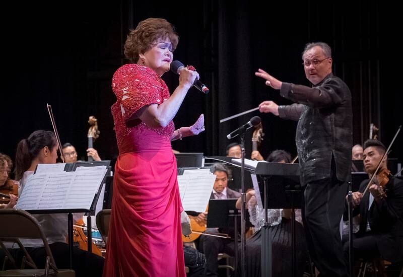 Sylvia La Torre, 89, is also known as the Queen of Kundiman, which is a classic style of Philippine love song. Here she's pictured at the Filipino American Symphony Orchestra. Photo: Facebook