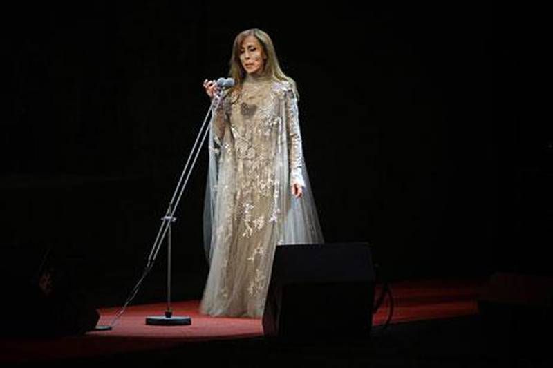 Fairuz performing at one of her Beirut comeback concerts.