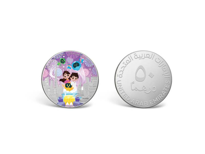The Central Bank of the UAE will issue 2020 commemorative silver coins that feature Expo 2020 Dubai’s official mascots. Photo: Central Bank of the UAE