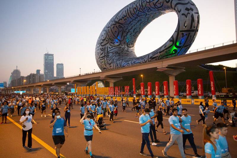 Thousands of people took part in the run. Photo: Dubai Media Office