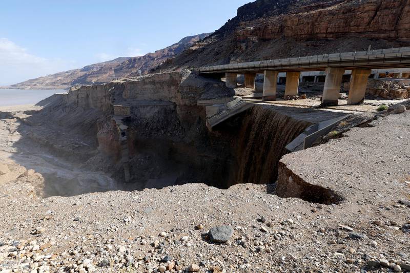 A general view shows the location of the accident where rainstorms unleashed flash floods, near the Dead Sea, Jordan. Reuters