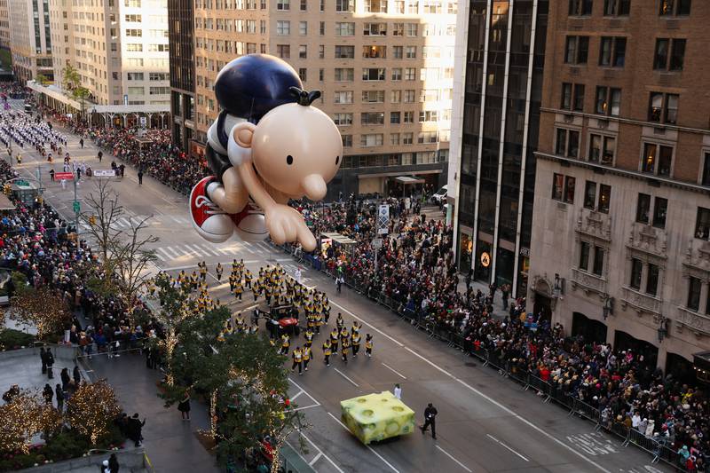 The Diary of a Wimpy Kid balloon depicting Greg Heffley during the Macy's Thanksgiving Day Parade in Manhattan, New York City. Reuters