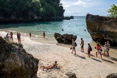 2. Padang Padang beach in Bali. Tripadvisor called the Indonesian island a living postcard. EPA 