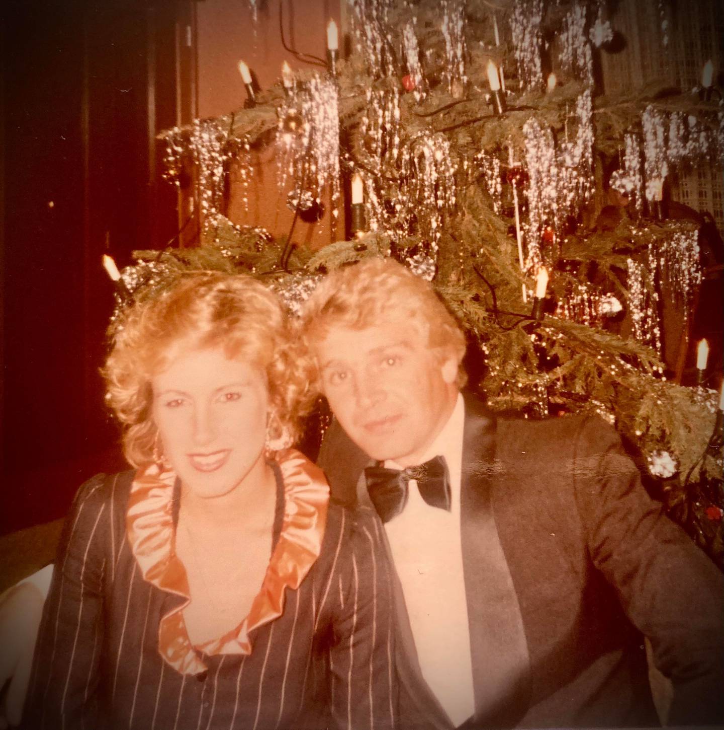 Sally Brocklebank and her husband Peter at their Christmas party in Dubai, 1980. Photo: Sally Brocklebank