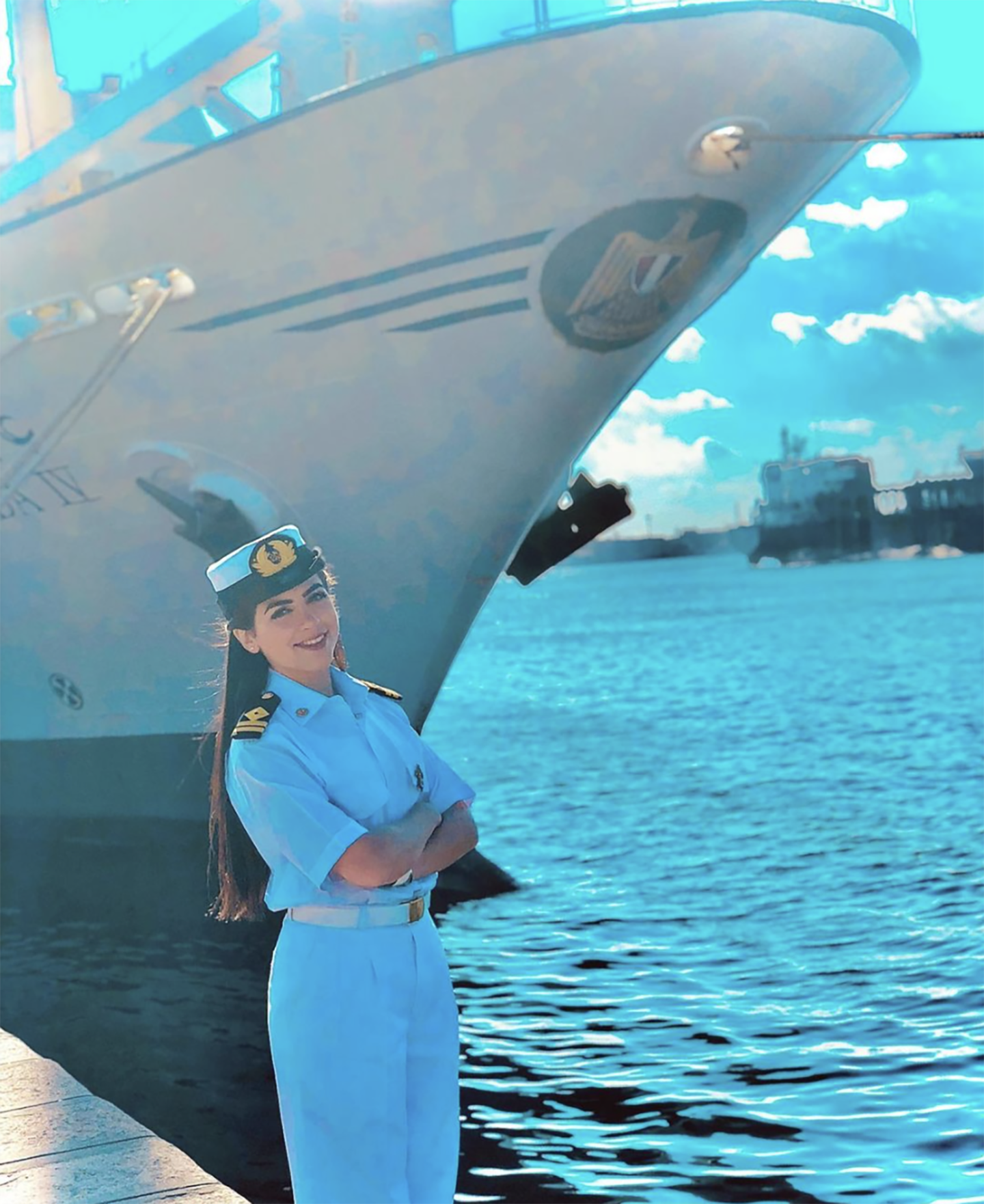 Marwa El Selehdar became the first Egyptian woman to earn the rank of ship's captain. Photo: Marwa El Selehdar