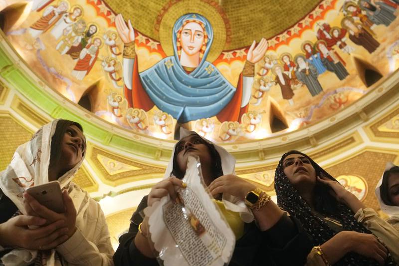 Egyptian Coptic Orthodox worshippers at St. Paul Coptic Orthodox Church. AP
