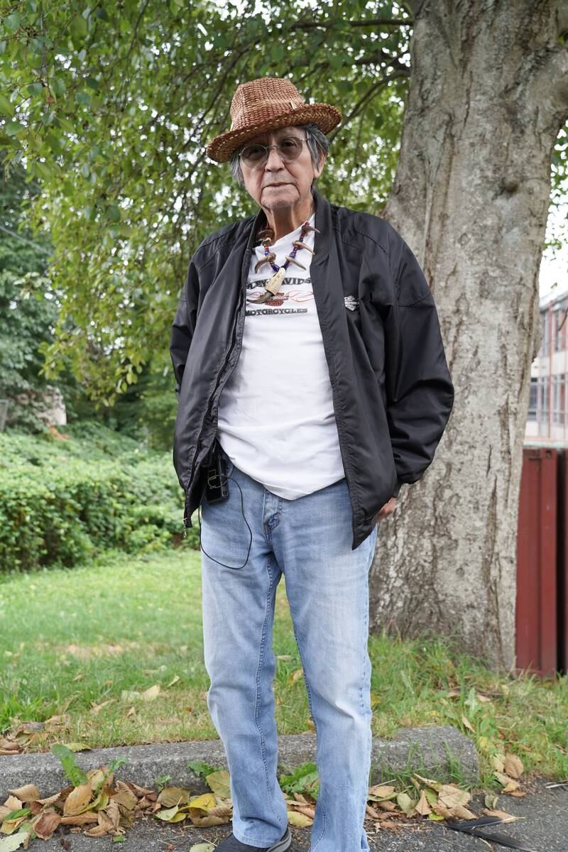 Sam George a survivor of Canada's Indian residential schools poses near where the St Paul's Indian Residential School in North Vancouver, Canada used to stand. Willy Lowry / The National