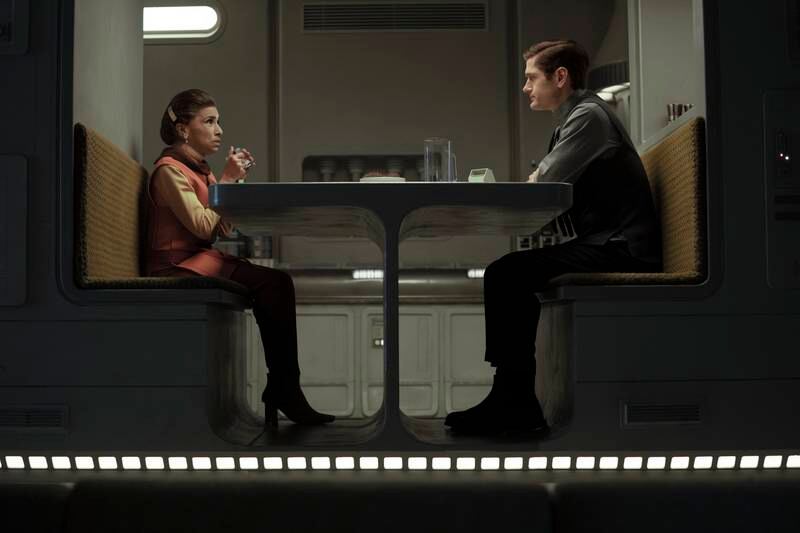 Eedy Karn played by Kathryn Hunter, left, and Kyle Soller as Syril Karn.